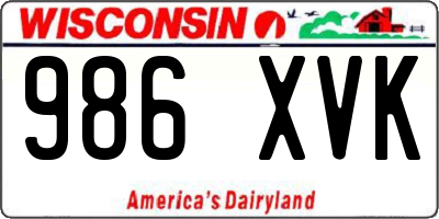 WI license plate 986XVK