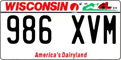 WI license plate 986XVM