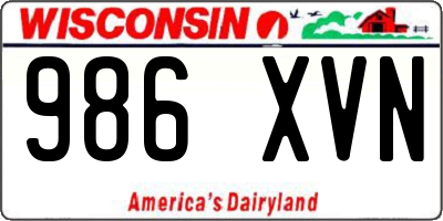 WI license plate 986XVN