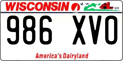 WI license plate 986XVO