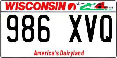 WI license plate 986XVQ