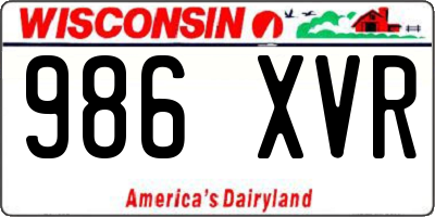 WI license plate 986XVR