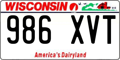 WI license plate 986XVT