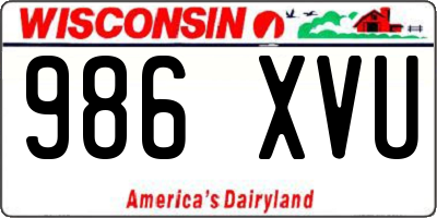 WI license plate 986XVU