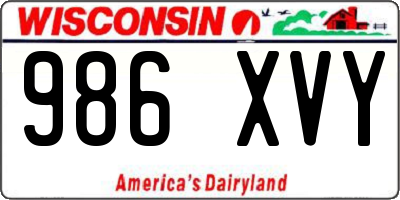WI license plate 986XVY