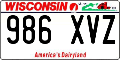 WI license plate 986XVZ
