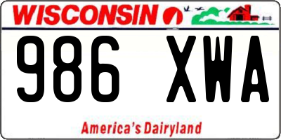 WI license plate 986XWA