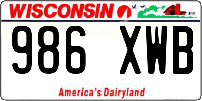 WI license plate 986XWB