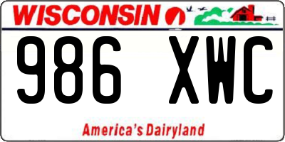 WI license plate 986XWC