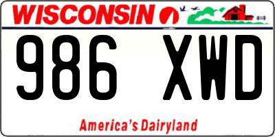 WI license plate 986XWD