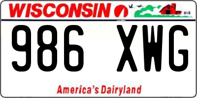 WI license plate 986XWG