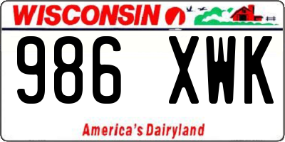 WI license plate 986XWK