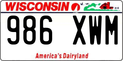 WI license plate 986XWM