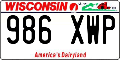 WI license plate 986XWP