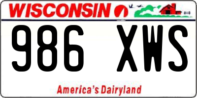 WI license plate 986XWS