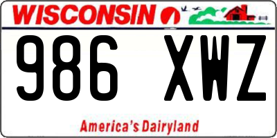 WI license plate 986XWZ