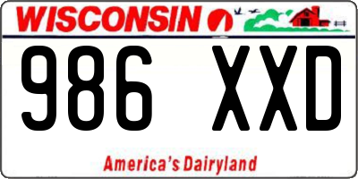 WI license plate 986XXD