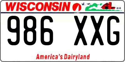 WI license plate 986XXG