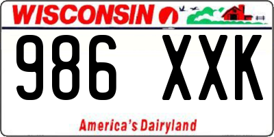 WI license plate 986XXK