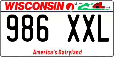 WI license plate 986XXL