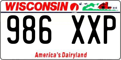 WI license plate 986XXP