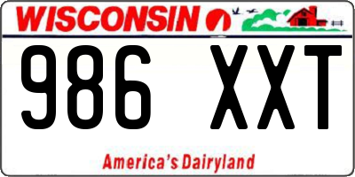 WI license plate 986XXT