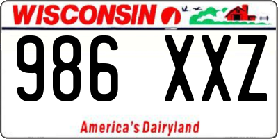 WI license plate 986XXZ
