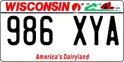 WI license plate 986XYA