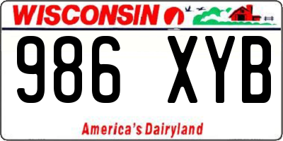 WI license plate 986XYB