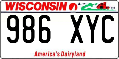 WI license plate 986XYC