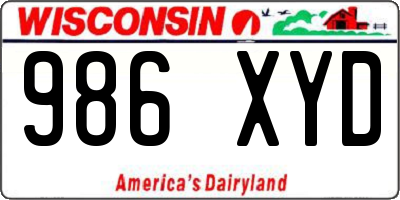 WI license plate 986XYD