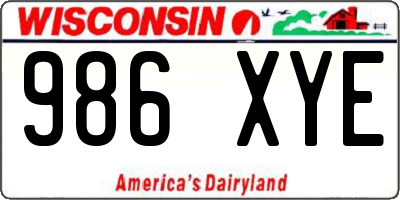 WI license plate 986XYE