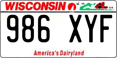 WI license plate 986XYF