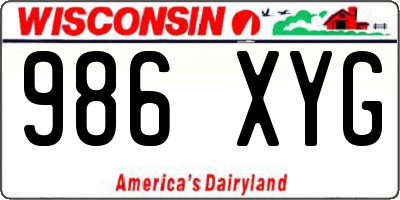 WI license plate 986XYG