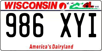 WI license plate 986XYI