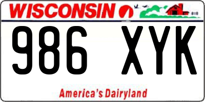 WI license plate 986XYK