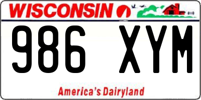 WI license plate 986XYM