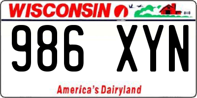 WI license plate 986XYN