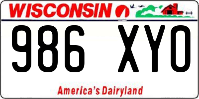 WI license plate 986XYO
