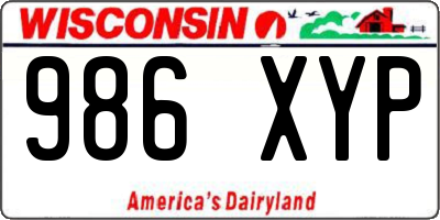 WI license plate 986XYP