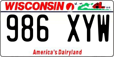 WI license plate 986XYW