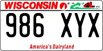 WI license plate 986XYX