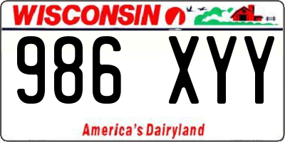 WI license plate 986XYY