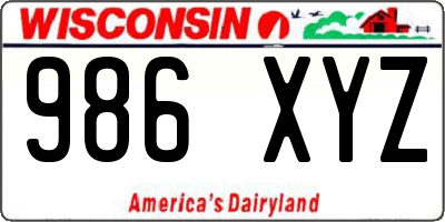WI license plate 986XYZ