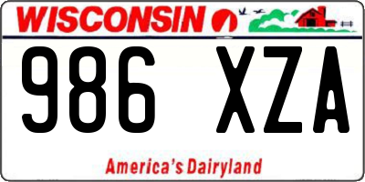 WI license plate 986XZA