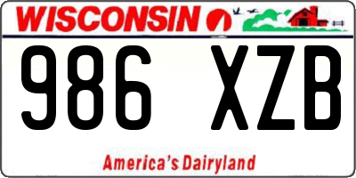 WI license plate 986XZB