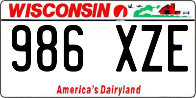 WI license plate 986XZE