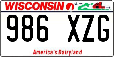 WI license plate 986XZG