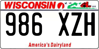 WI license plate 986XZH