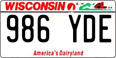 WI license plate 986YDE